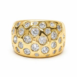 Multiple Gemstone Ring: Wide Dome Ring, Statement jewelry Elisa Kuno Design