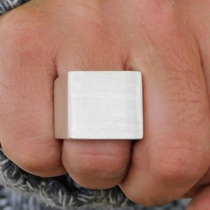 Signet Ring For Men:  Heavy Weight Ring, Silver AG 950