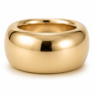 Anillo grueso con forma de donut: Anillo con forma de donut chapado en oro, joyería minimalista llamativa.