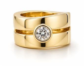 Bague moissanite large bande : grosse bague tendance, alternative à l'or