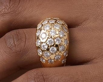 Large statement ring: Multiple gemstones Band, Wide Rings for Women, Bold Jewelry