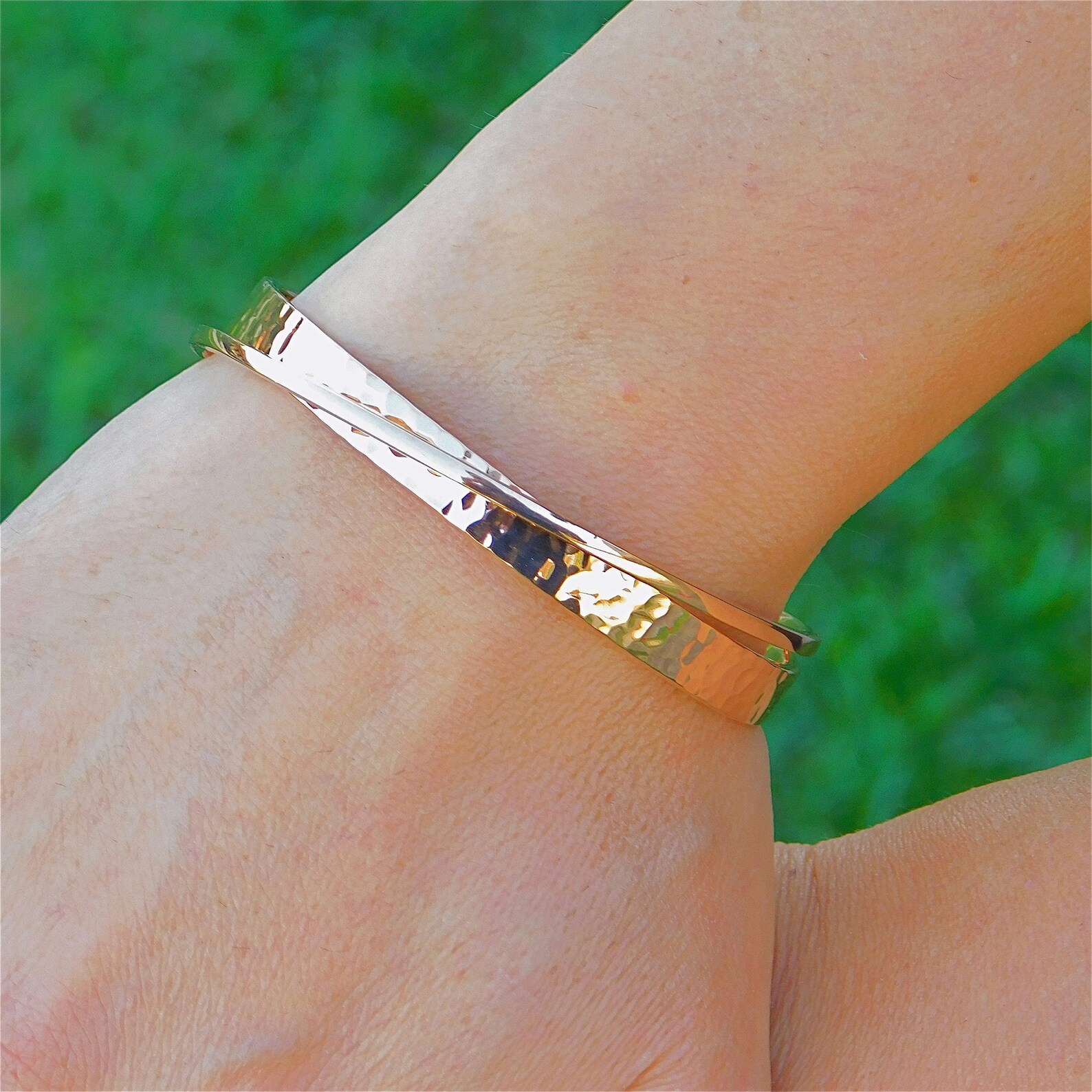 Cuff Bracelet Rose Gold Red Gold Bracelet Hammered Bracelet Etsy