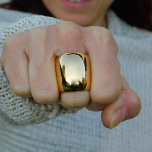 Gold Dome Statement Ring: Oversized Cocktail Ring