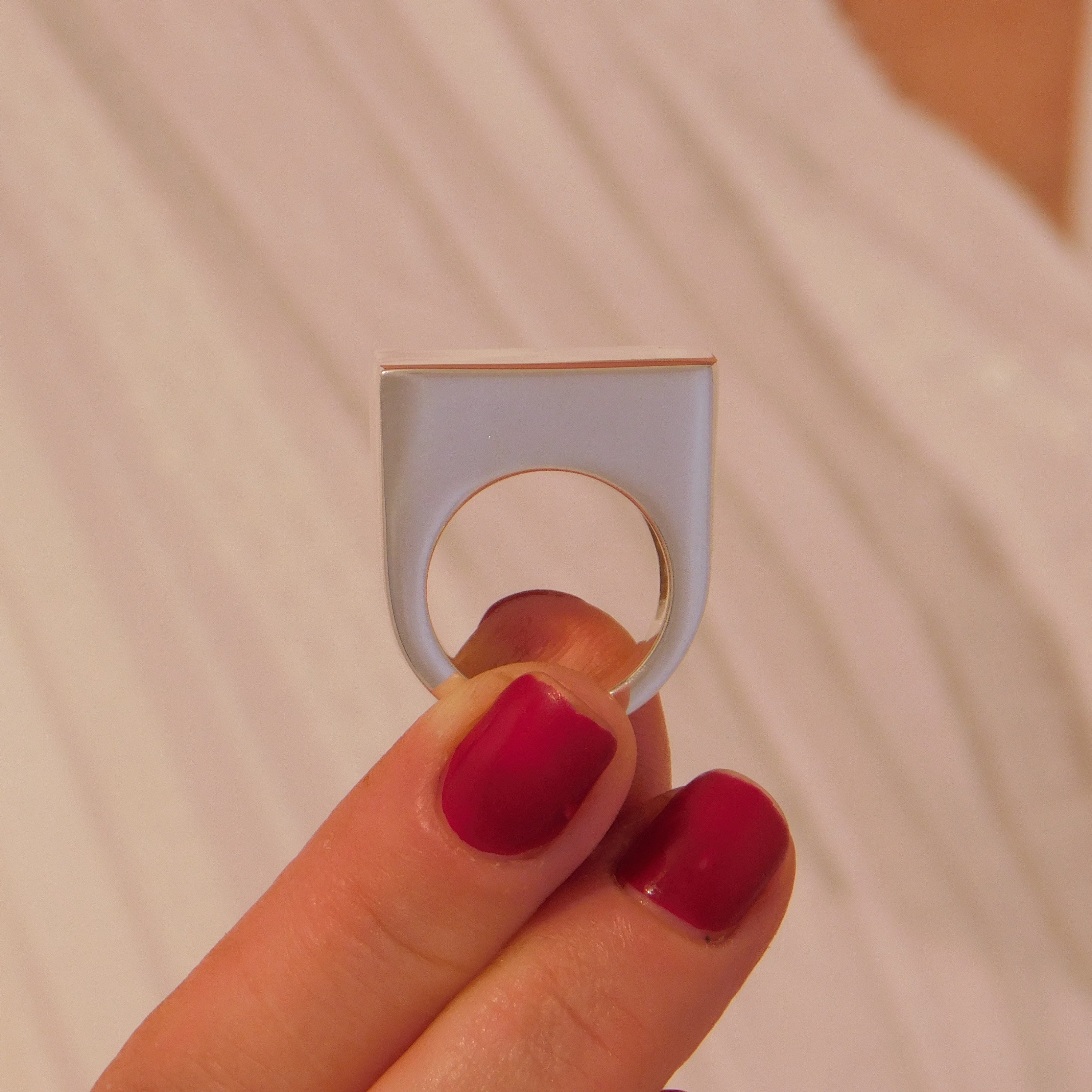 Square Ring Large Statement Ring Geometric Ring Big Silver Etsy