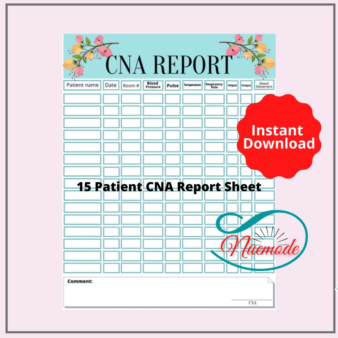 cna assignment sheet templates