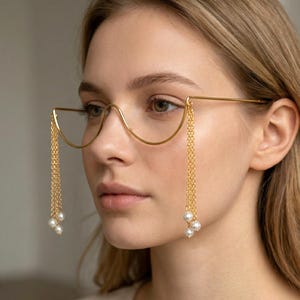 White Dangle Pearl Facelet \ Avant-Garde Statement Jewelry \ Under Eye Wears \ Wedding Accessorize