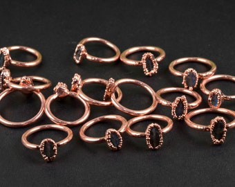 Wholesale Labradorite Copper Rings Lot - Handmade Statement Rings