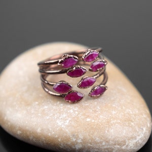 Faceted Red Ruby Gemstone Ring \ birthstone ring \ Cocktail Ring \ Open Ring \ Cage Ring \ Gifts For Her \ Delicate Ring \ Unique Rings
