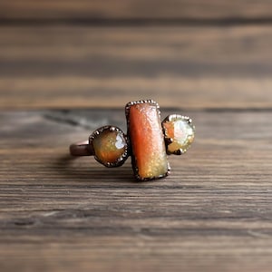 Sunstone Ring | Gemstone Ring | Handmade Ring | Womens Ring | Rings For Women | Statement Ring | Stackable Ring | Copper Ring | Wedding Ring