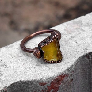 Citrine Ring | Raw Stone Ring | Wedding Ring | Gemstone Ring | Unique Rings | Antique Rings | Rings For Women| Statement Ring | Boho Rings