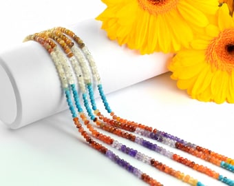 Natural AAA+ Multi Stone Beads \ 4 to 5mm Beads \ Rainbow Beads \ Jewelry Findings Beads \ Faceted Beads \ Gemstone Beads \ Rondelle Beads