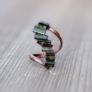 Multi Tourmaline Gemstone Handmade Ring | Stackable Ring | Statement Ring | Engagement Ring | Bypass Ring | Rings For Women | Boho Ring