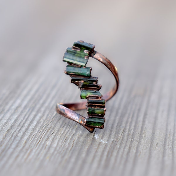 Multi Tourmaline Gemstone Handmade Ring | Stackable Ring | Statement Ring | Engagement Ring | Bypass Ring | Rings For Women | Boho Ring