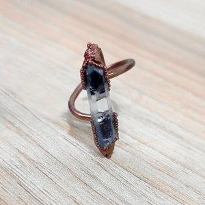 Crystal Ring | Electroformed Ring | Rose Gold Ring | Clear Quartz Rings | Gemstone Ring | Girl Fashion Ring | Ring For Women  [GFS1864]