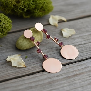 Natural Raw Ruby Long Earrings - Gemstone Earrings - Dangle Earring - Drop Earring - Minimal Jewelry -  Gemstone Earrings - Women Earrings