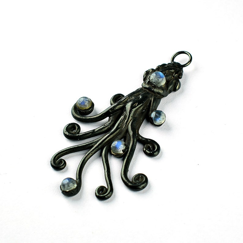 Gift For Her Pendant For Women GFS3098 Black Polish Pendant For Her Labradorite Pendant Octopus Shape Pendant Gift For Women