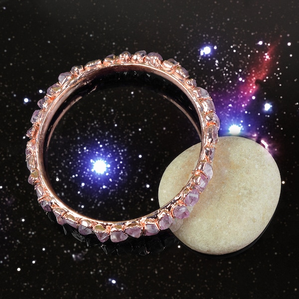 Natural Rose Quartz Gemstone Bangle Bracelet \ Tumble Stone Bangle \ Womens Bracelet \ Infinity Bracelet \ Bangle For Her \ Vintage Bracelet