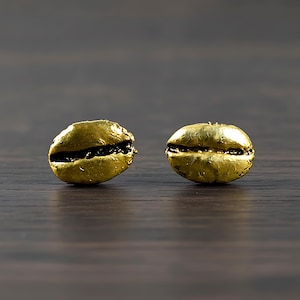 Echte Kaffeebohnen Ohrringe, Samen Ohrringe, Metall Ohrringe, Baumeln & Tropfen Ohrringe, Geschenke für Sie, Kupfer Ohrringe, Handgefertigter Schmuck