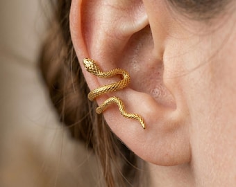 Handmade Snake Ear Climber Cuff \ Copper Dainty Earrings \ Conch Crawler \ Minimal Anniversary Gift
