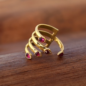 Natural Garnet Pyrope Gemstone Ring \ Copper Ring \ Antique Ring \ Hand Ring \ Rings For Women \ Statement Ring \ Wedding Ring \ Hug Ring