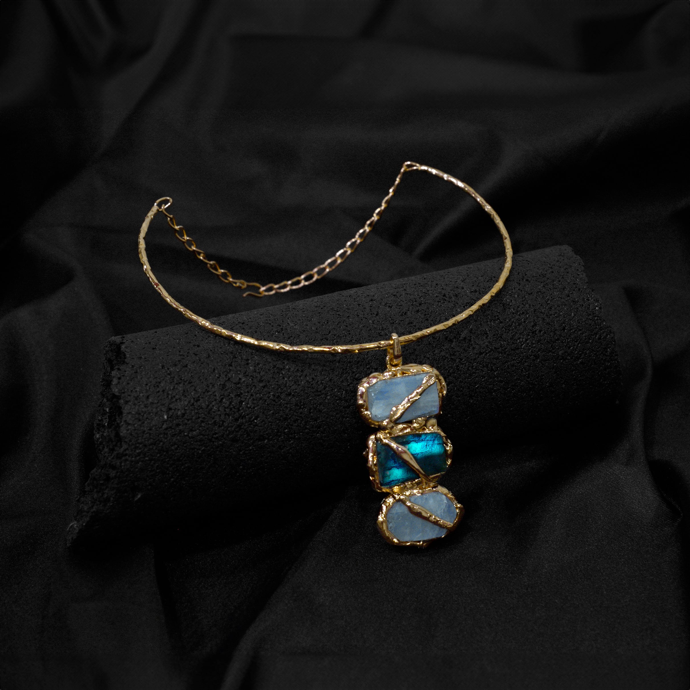 Collana In Pietra Naturale Labradorite E Pietra Di Luna