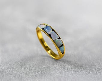 Natural Tiny Raw Fire Opal Gemstone Ring \ Multi Opal Ring \ Dainty Band Ring \ Gift For Love \ Boho Rings \ Delicate Ring \ Gift For Bride