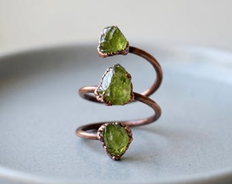 Multi Gemstone Minimal Ring \ Apatite Ring \ Tourmaline Ring \ Rainbow Moonstone Ring \ Aquamarine Ring \ Peridot Ring \ Rose Quartz Ring