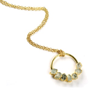Colgante Herkimer de cobre galvanizado - Joyería de piedra en bruto (35 x 34 mm) imagen 3