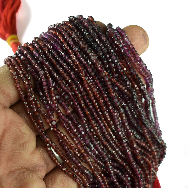 Loose Bead 13 Inch Strand Stone Bead AAA+ Quality Natural Bead Garnet Beads Strand Rondelle Bead 2-4 mm Bead Gemstone Bead