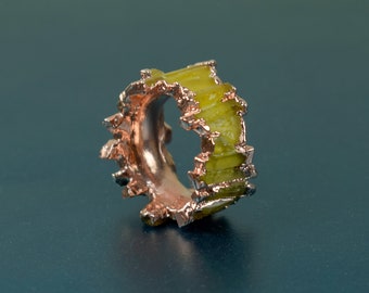 Natural Pencil Shape Citrine Gemstone Ring \ Stackable Ring \ Statement Ring \ Weddings Ring \ Birthstone Ring \ Rings For Women \ Boho Ring