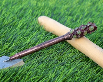 Bolígrafo de piedra preciosa verde esmeralda natural \ Bolígrafo de lujo \ Bolígrafo antiguo \ Bolígrafos \ Bolígrafos caros \ Bolígrafos recargables \ Bolígrafos nuevos de oficina