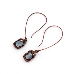 Hydro Black Stone Wire Design Earrings \ Gemstone Earring \ Dangle Earrings \ Drop Earrings \ Handmade Earrings \ Vintage Earrings