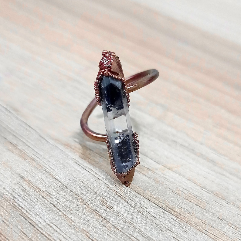 Crystal Ring | Electroformed Ring | Rose Gold Ring | Clear Quartz Rings | Gemstone Ring | Girl Fashion Ring | Ring For Women  [GFS1864] 