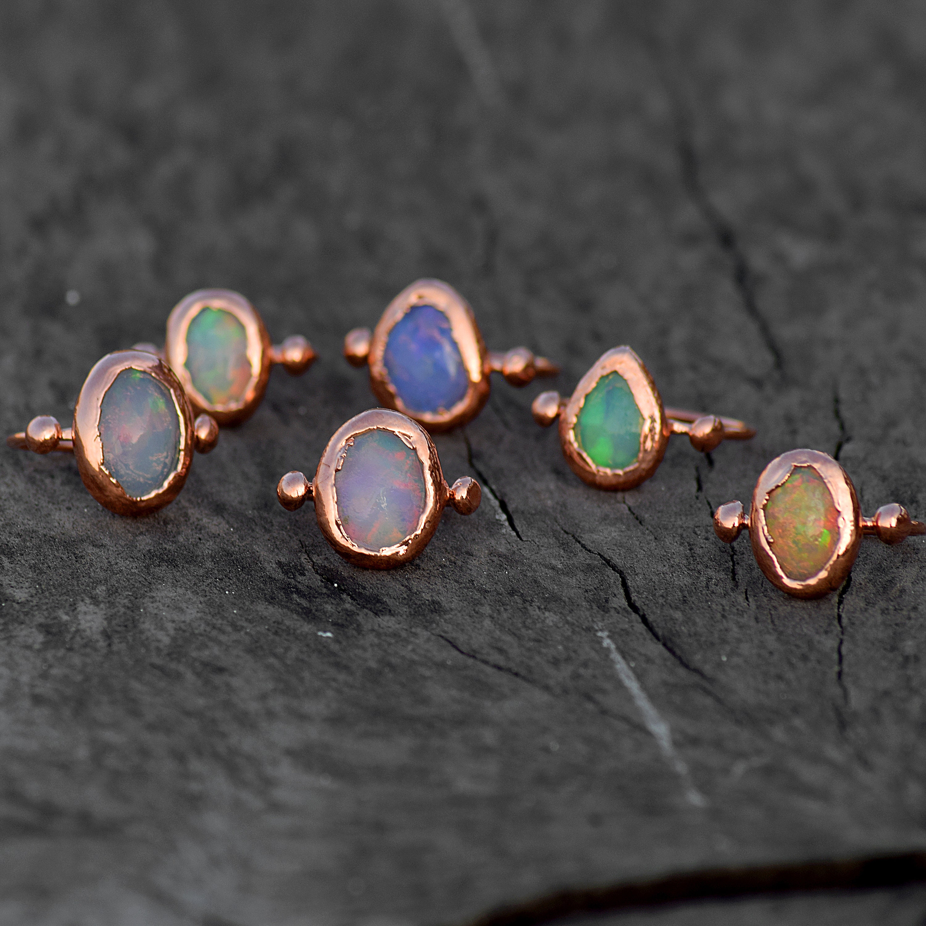 Rough Australian opal ring | Gift