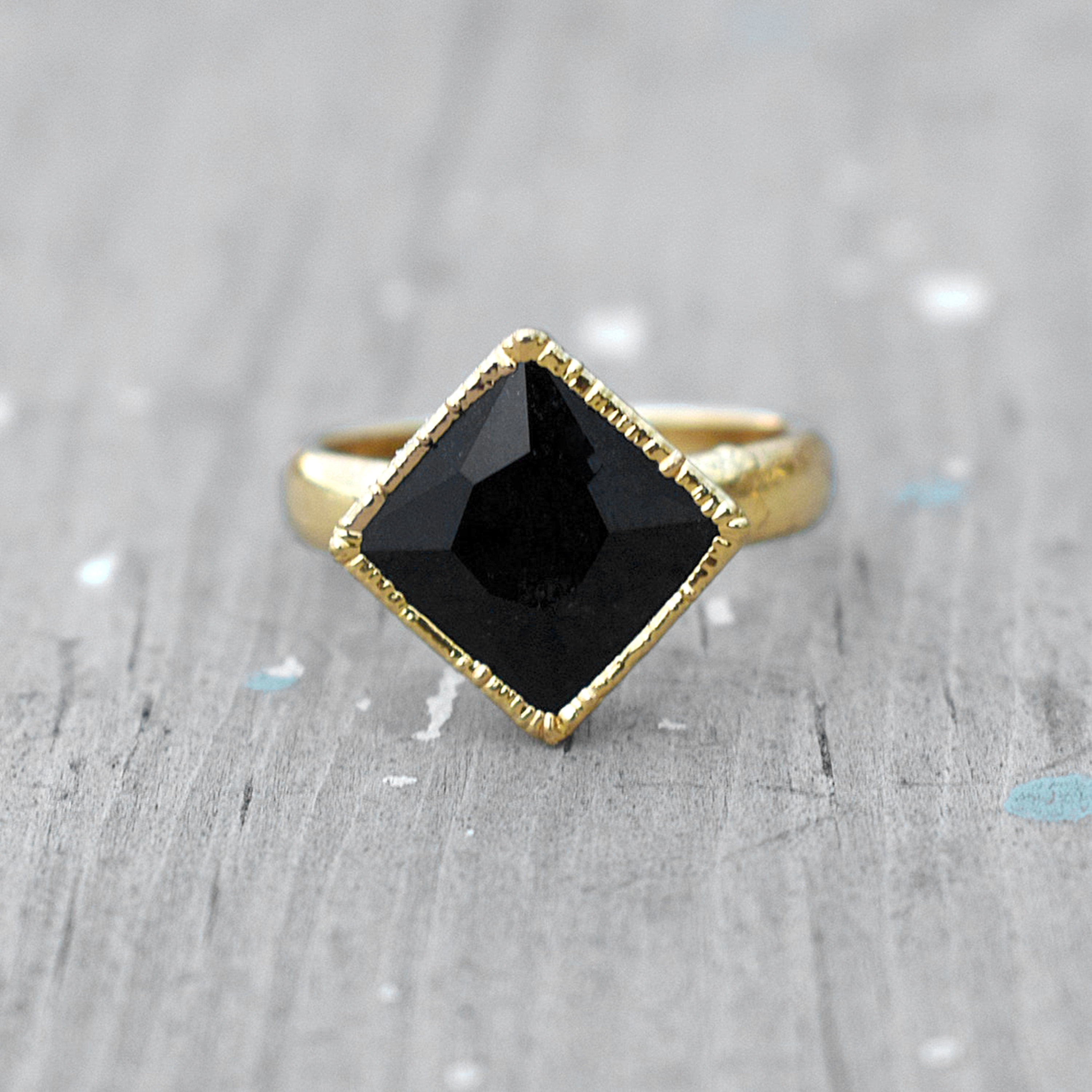 todayful Gem Stone Ring BLK ブラック Black Onyx Hydro Ring  Black Stone Ring  Gemstone Ring