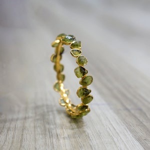 Natural Green Peridot Gemstone Bangle \ Handmade Bracelet \ Minimalist Bangle \ Wedding Bangle \ Gifts For Her \ Multi Stone Bracelet