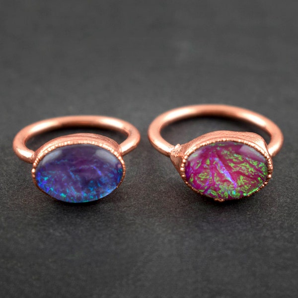 Fire Glass Opal Ring | Multicoloured Gemstone Ring | Women Ring | Anniversary Ring | Wedding Ring | Girl Fashion Ring | New Style GFS1890