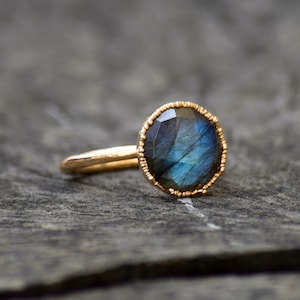 Natural High Fire Labradorite Ring \ Gemstone Ring \ Minimalist Ring \ Rings For Women \ Dainty Ring \ Handmade Ring \ Anniversary Ring