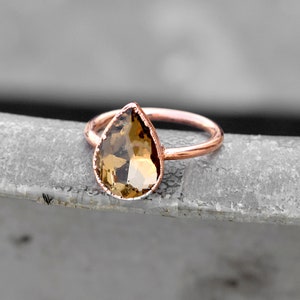 Smokey Hydro Color Gemstone Ring \ Cut Stone Ring | Ring \ Anniversary Gifts \ Rings For Women \ Minimal Ring \ Gifts For Her \ Dainty Ring