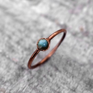 Natürlicher Labradorit Edelstein-Ring