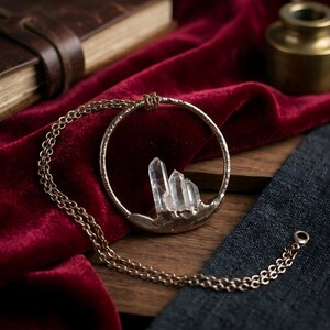 Natuurlijke kristallen edelsteen hanger ketting | Zwart geoxideerd koper, boho afbeelding 9