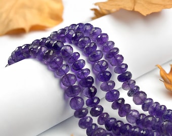 12mm Faceted Amethyst Beads \ Gemstone Beads \ Beads For Jewelry Making \ Loose Bead \ Natural Beads \ Red Stone Beads \ Rondelle Beads