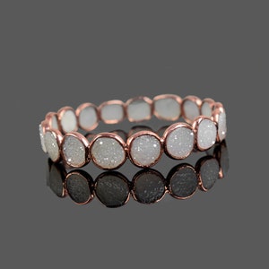 Natural White Bangle Bracelet \ Twinkling Stone Bangle \ Cuff Bracelet \ Handmade Bangle \ Indian Bracelet \ Statement Design \ Boho bangle