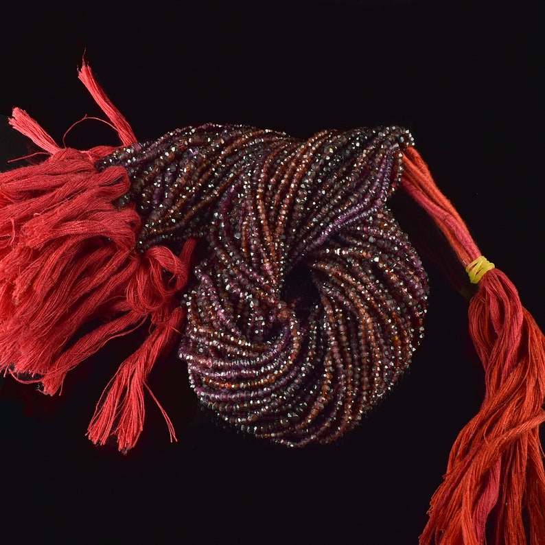 Loose Bead 13 Inch Strand Stone Bead AAA+ Quality Natural Bead Garnet Beads Strand Rondelle Bead 2-4 mm Bead Gemstone Bead