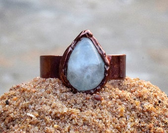 Natural Rainbow Moonstone Ring \ Gemstone Ring \ Wedding Ring \ Gift For Women \ Pear Ring \ Teardrop Ring \ Stackable Ring \ Gifts For Her