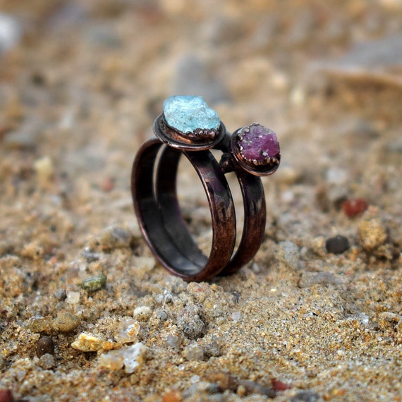 Irregular Gravel Natural Stone Rings for Women Lovers Small Ore Rock  Aquamarines Quartz Blue Crystal Finger Ring Wedding Bands - AliExpress