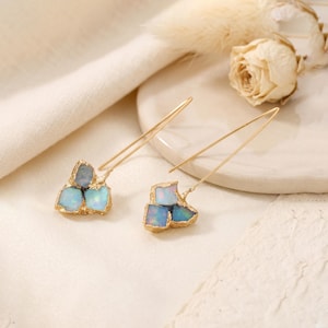 Feueropal Ohrringe / Rohstein Schmuck