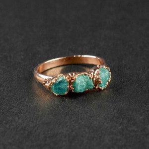 Natural Aquamarine Gemstone Ring Ring \ Raw Stone Ring \ Statement Ring \ Copper Ring \ Stackable Ring \ Rings For Women \ Handmade Jewelry