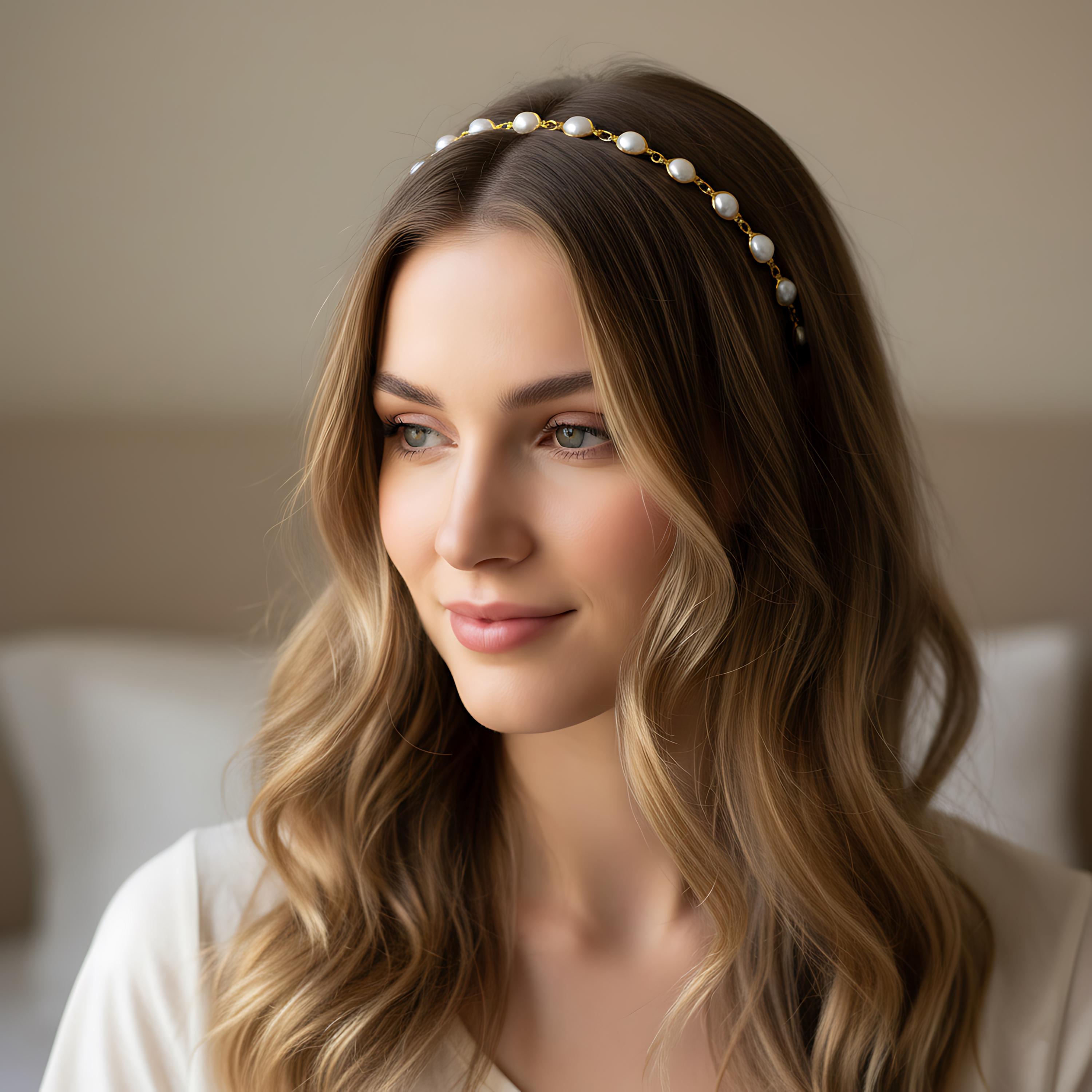 1 pc Faux Pearl Hair Headband New Elegant ?✨✨? Mabor Pearl Headbands for Women Comfortable Elegant  main image 2