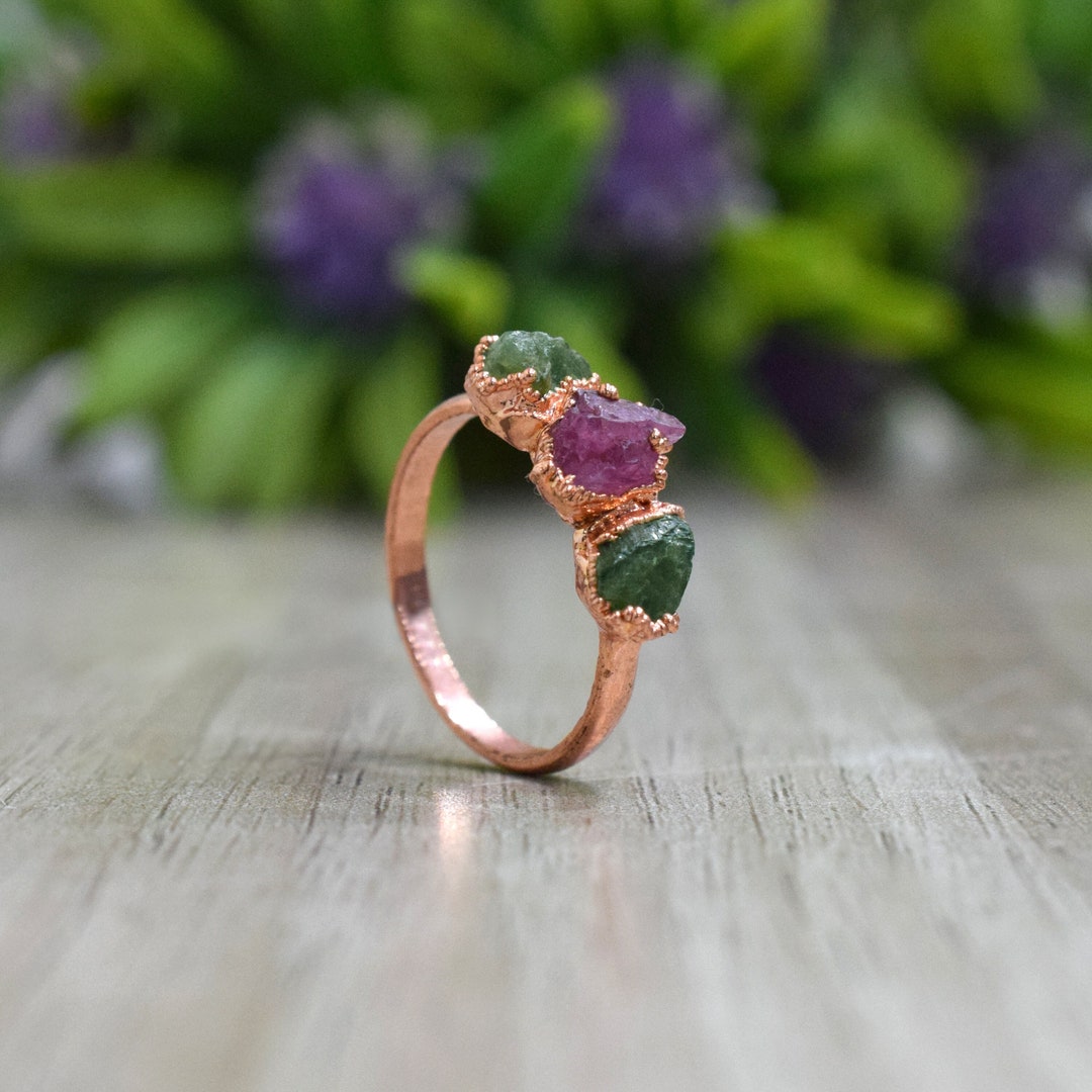 Montgomery Ward10 Carat Amethyst Ring Round Cut Red Diamond Flower